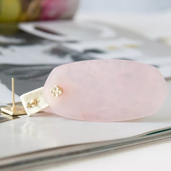 Kendra Scott "Aragon" Rose Quartz Drop Earrings - Picture 4 of 4